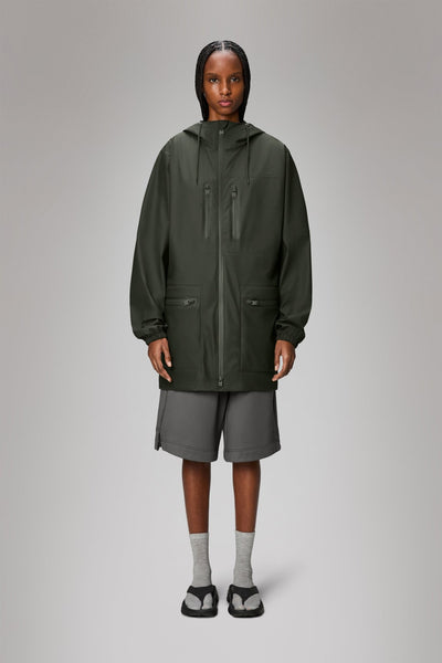 Rains Cargo Long Jacket / Green - nineNORTH | Men's & Women's Clothing Boutique