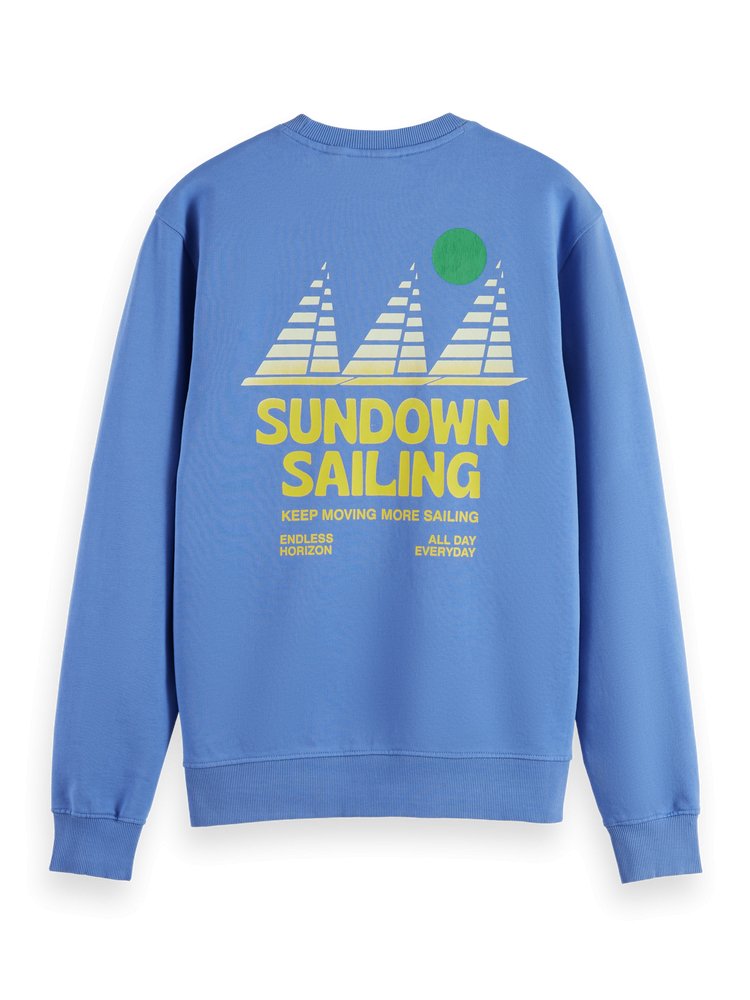 Scotch and Soda Blue 2024 Crew Neck Sweatshirt