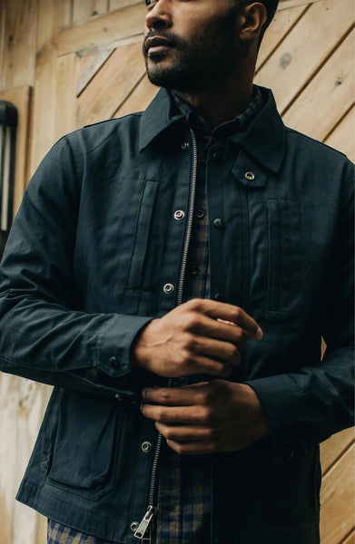 Taylor Stitch The Pathfinder Jacket / Dark Navy Dry Wax - nineNORTH | Men's & Women's Clothing Boutique