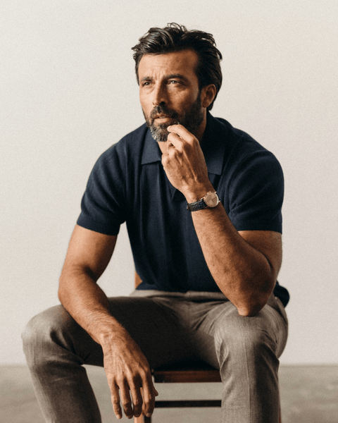 Taylor Stitch The Valencia Sweater Polo / Dark Navy Rib - nineNORTH | Men's & Women's Clothing Boutique
