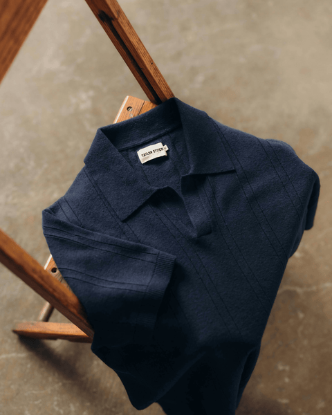 Taylor Stitch The Valencia Sweater Polo / Dark Navy Rib - nineNORTH | Men's & Women's Clothing Boutique