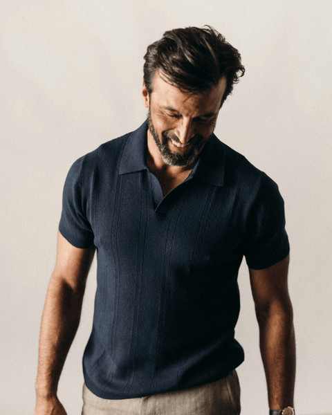 Taylor Stitch The Valencia Sweater Polo / Dark Navy Rib - nineNORTH | Men's & Women's Clothing Boutique