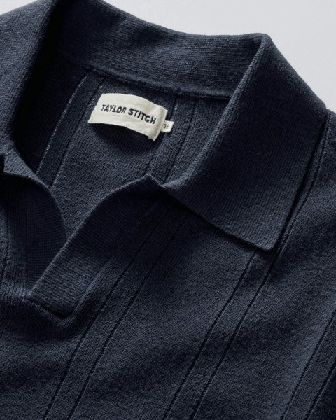 Taylor Stitch The Valencia Sweater Polo / Dark Navy Rib - nineNORTH | Men's & Women's Clothing Boutique