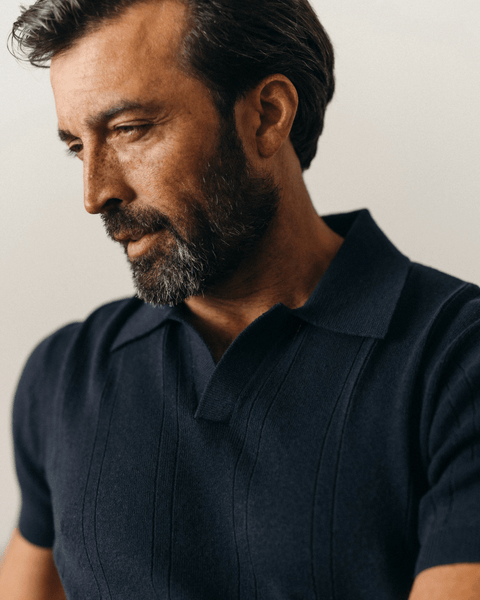 Taylor Stitch The Valencia Sweater Polo / Dark Navy Rib - nineNORTH | Men's & Women's Clothing Boutique