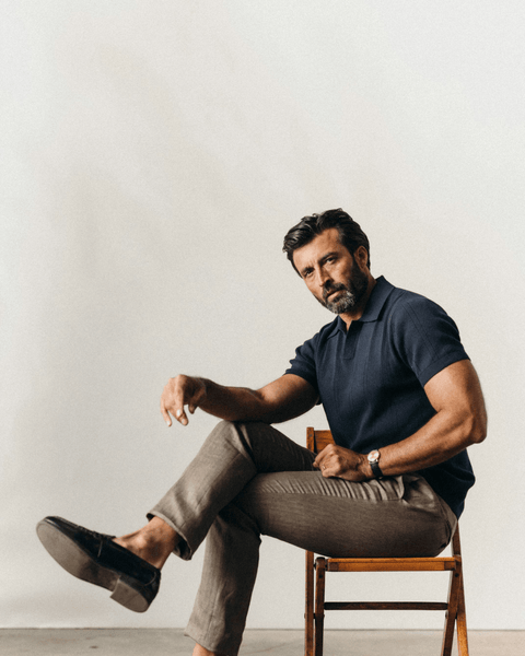 Taylor Stitch The Valencia Sweater Polo / Dark Navy Rib - nineNORTH | Men's & Women's Clothing Boutique