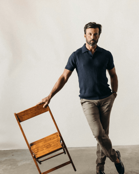 Taylor Stitch The Valencia Sweater Polo / Dark Navy Rib - nineNORTH | Men's & Women's Clothing Boutique