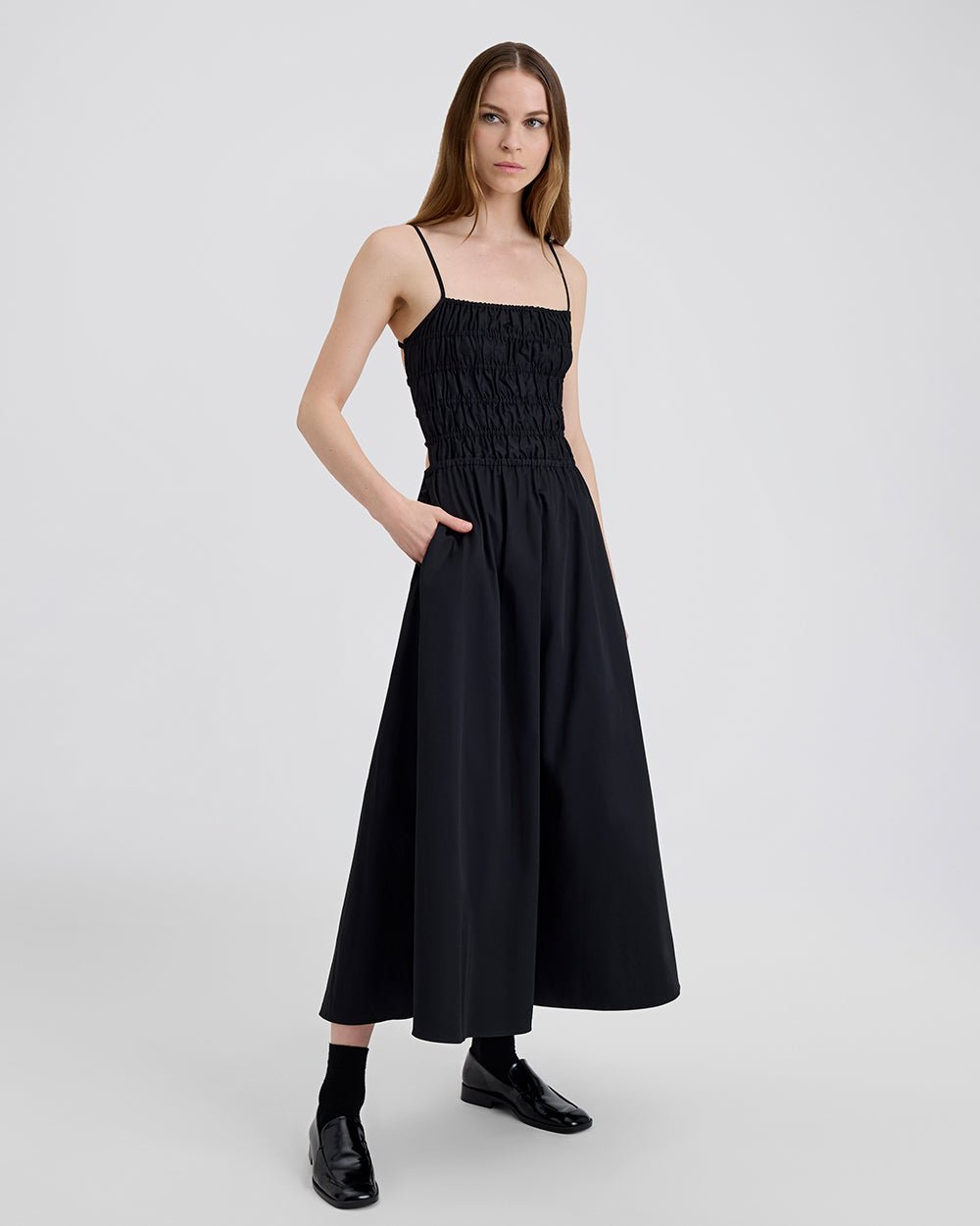 Solid & Striped The Delta Midi Dress / Blackout