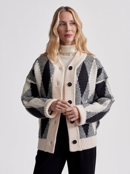 Varley Nancy Jacquard Knit Jacket / Whitecap Grey Diamond - nineNORTH | Men's & Women's Clothing Boutique