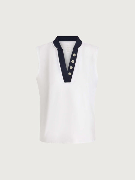 Varley Shelby Performance Tank / White & Blue Nights - nineNORTH | Men's & Women's Clothing Boutique