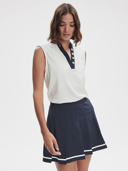 Varley Shelby Performance Tank / White & Blue Nights - nineNORTH | Men's & Women's Clothing Boutique