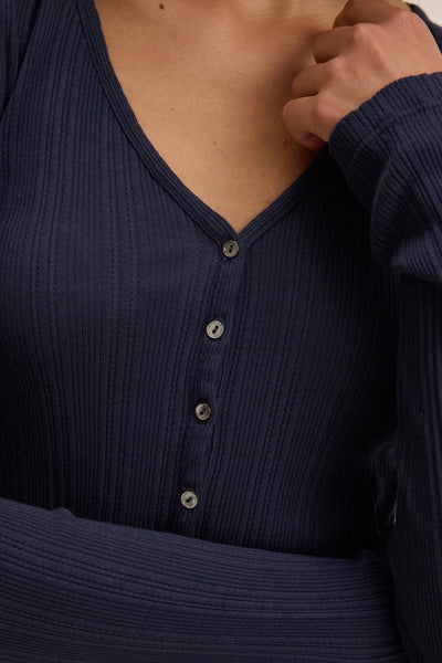 Velvet Drew Long Sleeve Pointelle Cardigan / Navy - nineNORTH | Men's & Women's Clothing Boutique
