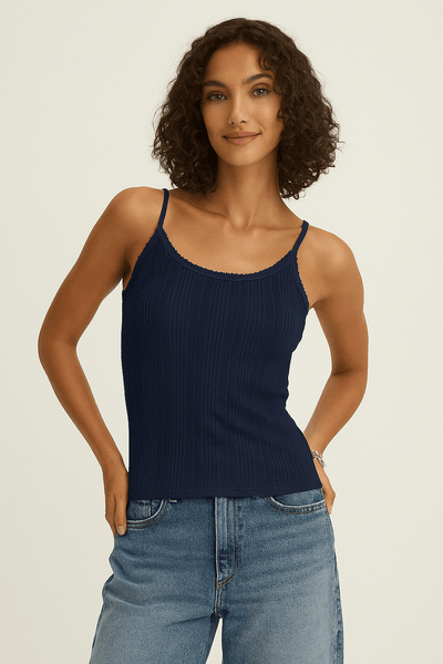 Velvet Iniku Pointelle Tank Top / Navy - nineNORTH | Men's & Women's Clothing Boutique