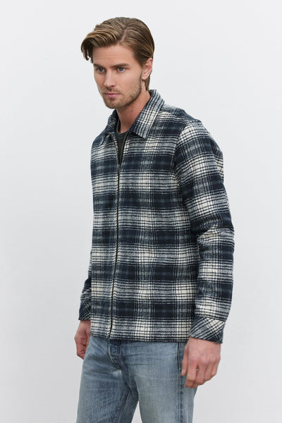 Velvet Keith Plaid Flannel Shirt Jacket / Navy & Cream - nineNORTH | Men's & Women's Clothing Boutique