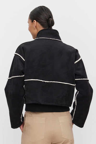 Velvet Kelly Lux Sherpa Reversible Jacket / Black & Ecru - nineNORTH | Men's & Women's Clothing Boutique