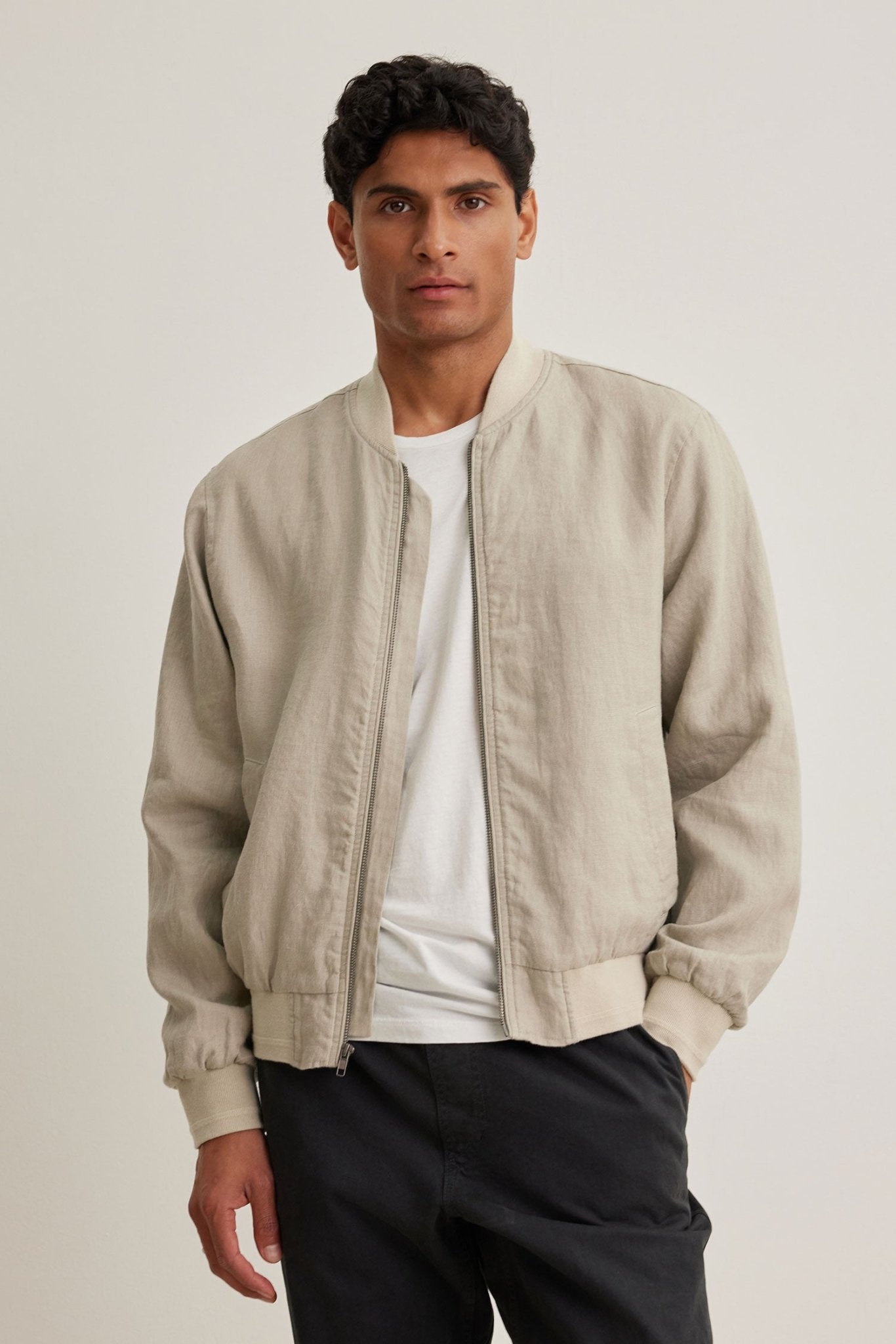Velvet Murphy Linen Bomber Jacket / Flax - nineNORTH | Men's & Women's Clothing Boutique